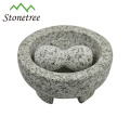 Stone Mortar &amp; Pistle Molcajete Mexikanische Schüssel Guacamole-Gewürz